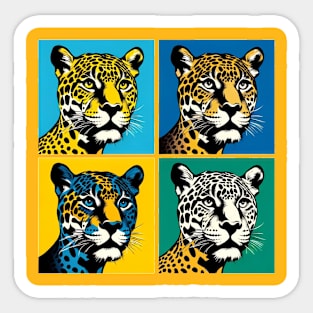 Jungle Majesty: Pop Art Jaguar Extravaganza Sticker